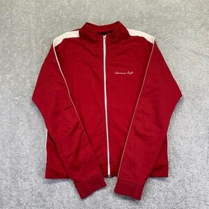 Vintage American Eagle Outfitters Womend Track Jacket Medium Red Zip Up Y2k